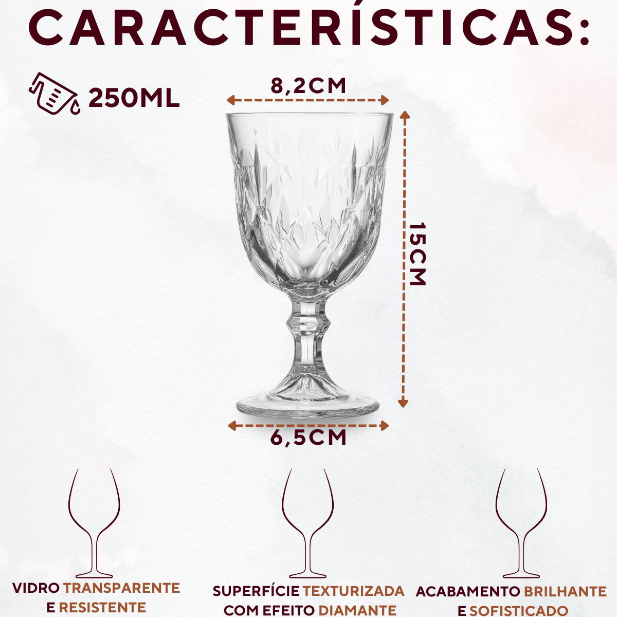 Taça vidro 230ml bulgaria