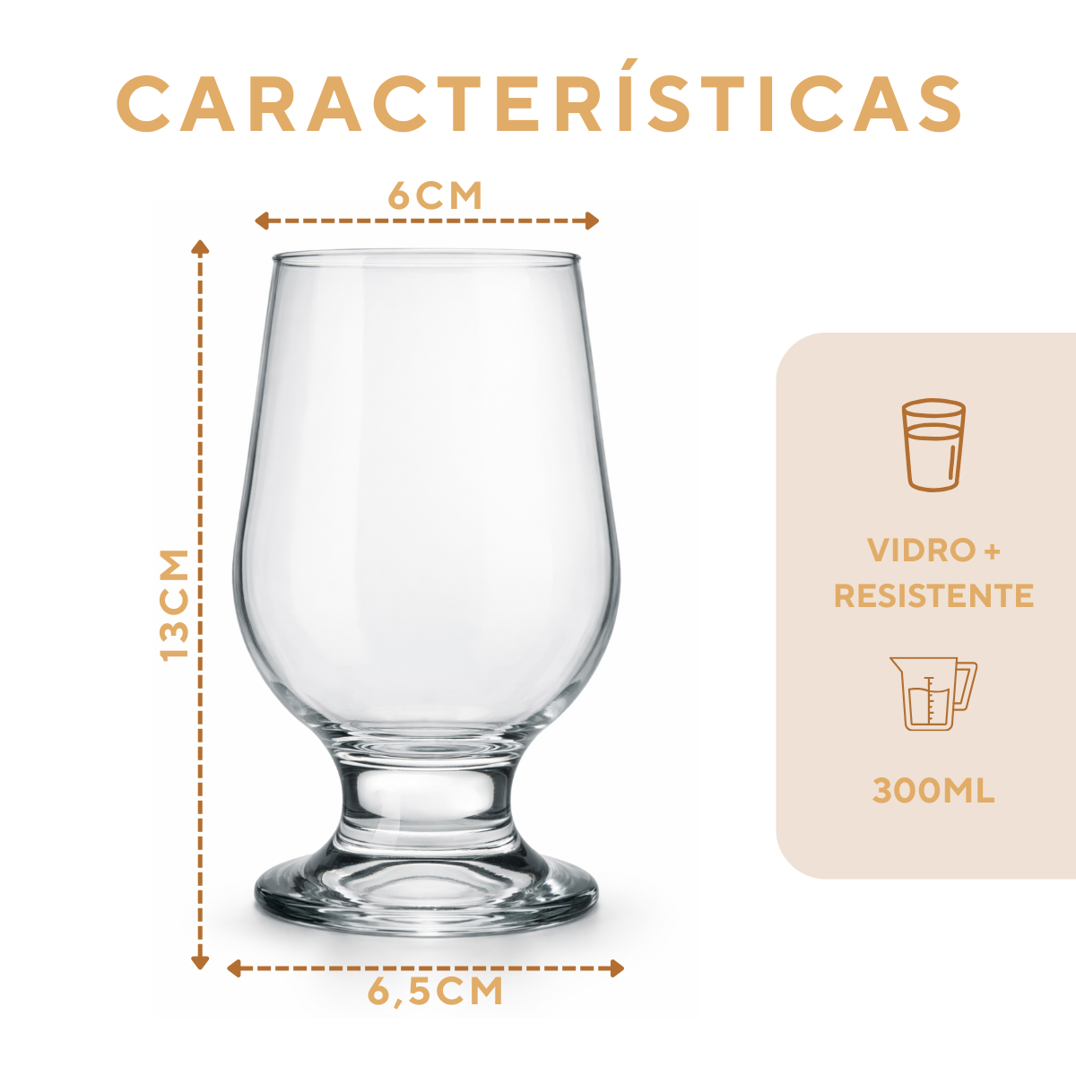 Taça Vidro Paulista Cerveja 300ml