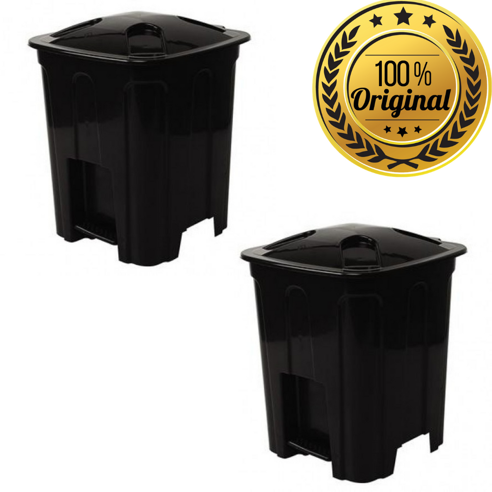 Lixeira cesto com pedal 15L preta Jaguar