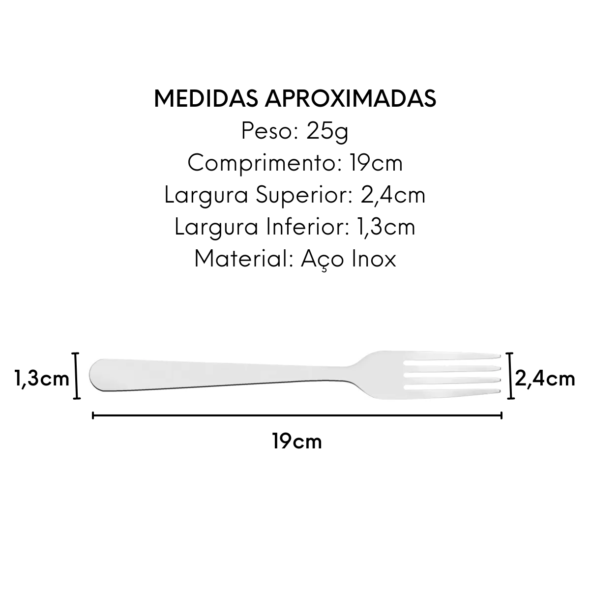 Garfo Mesa Niterói Hércules em Aço Inox Hercules