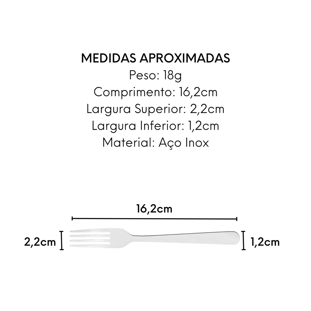 Garfo Sobremesa Niterói Hercules em Aço Inox Hercules
