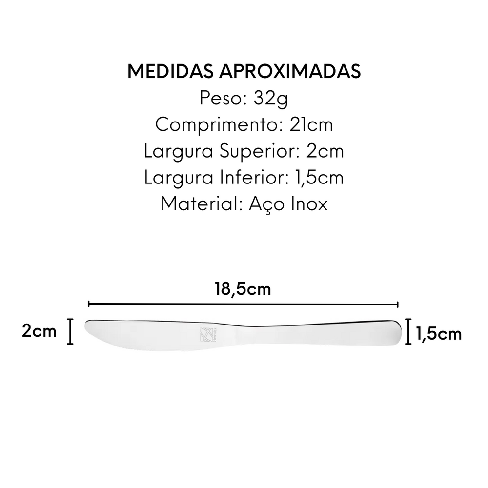 Faca Sobremesa Niterói Hercules em Aço Inox Hercules