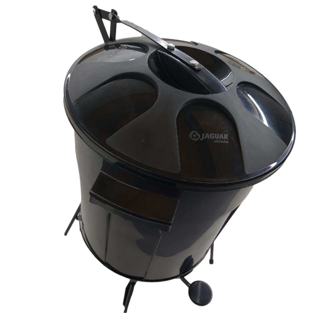 Lixeira Cesto Fechado 93L C/ Armação Pedal Ferro - A Gourmet