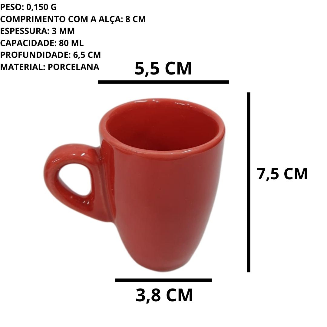 Xicara de Café Vermelha C/ Pires Genova BelaVista