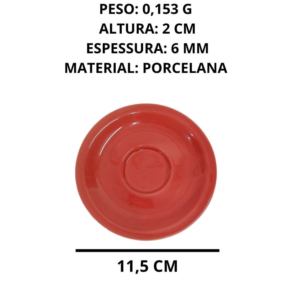 Xicara de Café Vermelha C/ Pires Genova BelaVista