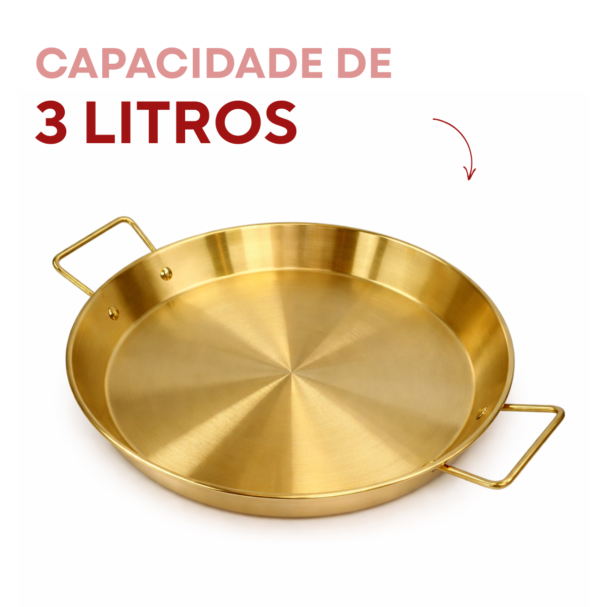 Panela Pergaminho Dourada 3 Litros