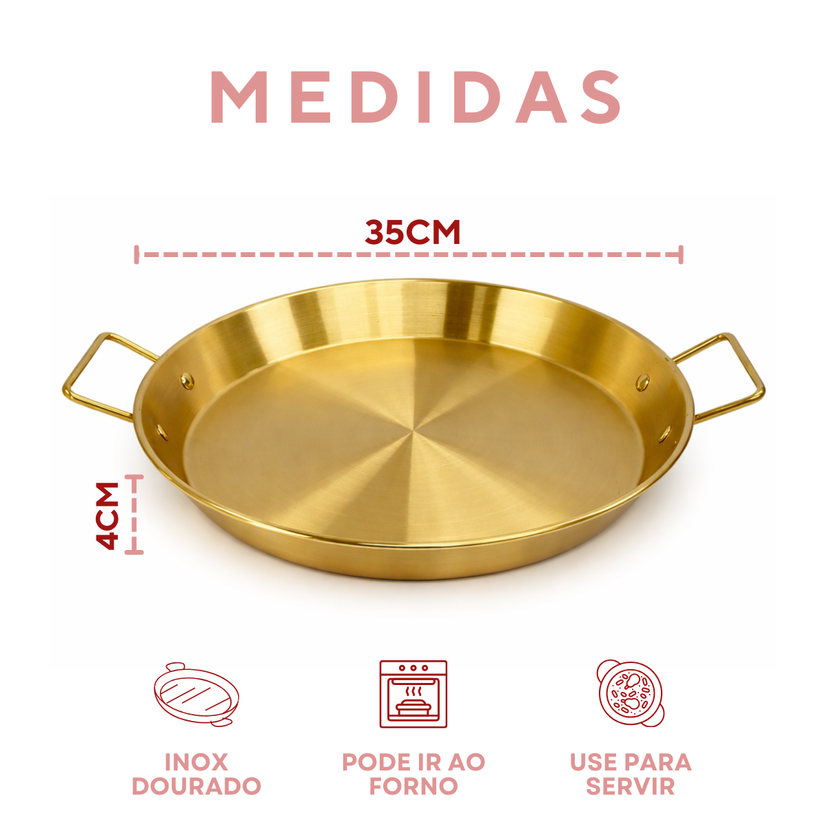 Panela Pergaminho Dourada 3 Litros