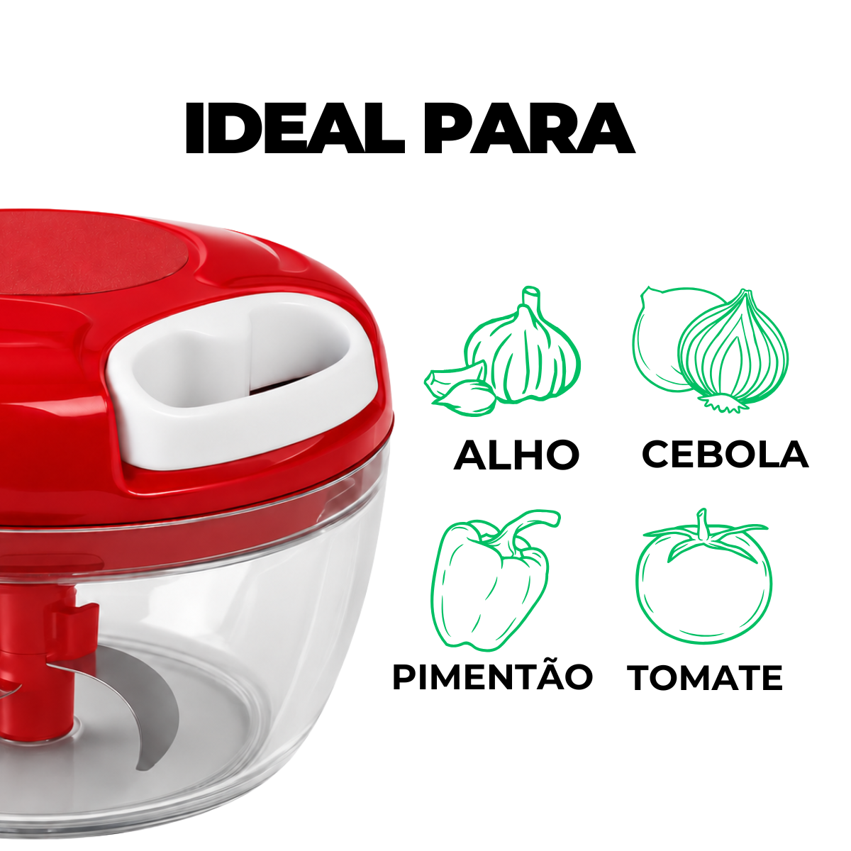 Processador de Alimentos 500ml Vermelho