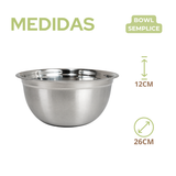 Tigela Bowl Semplice 26cm Aço Inox