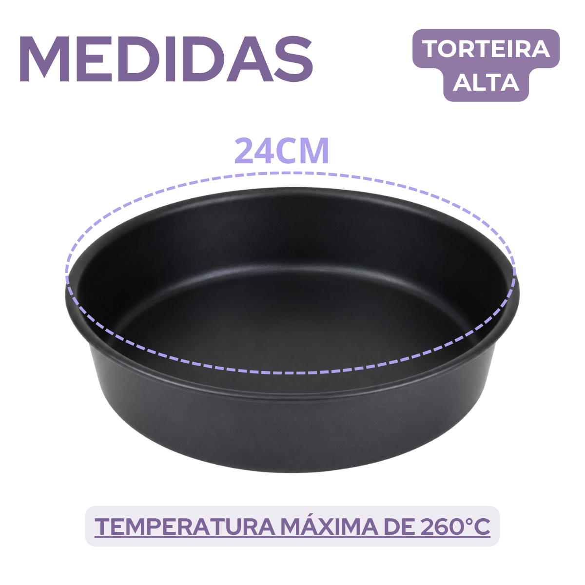 Forma Torteira Antiaderente Alta 24cm