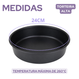 Forma Torteira Antiaderente Alta 24cm