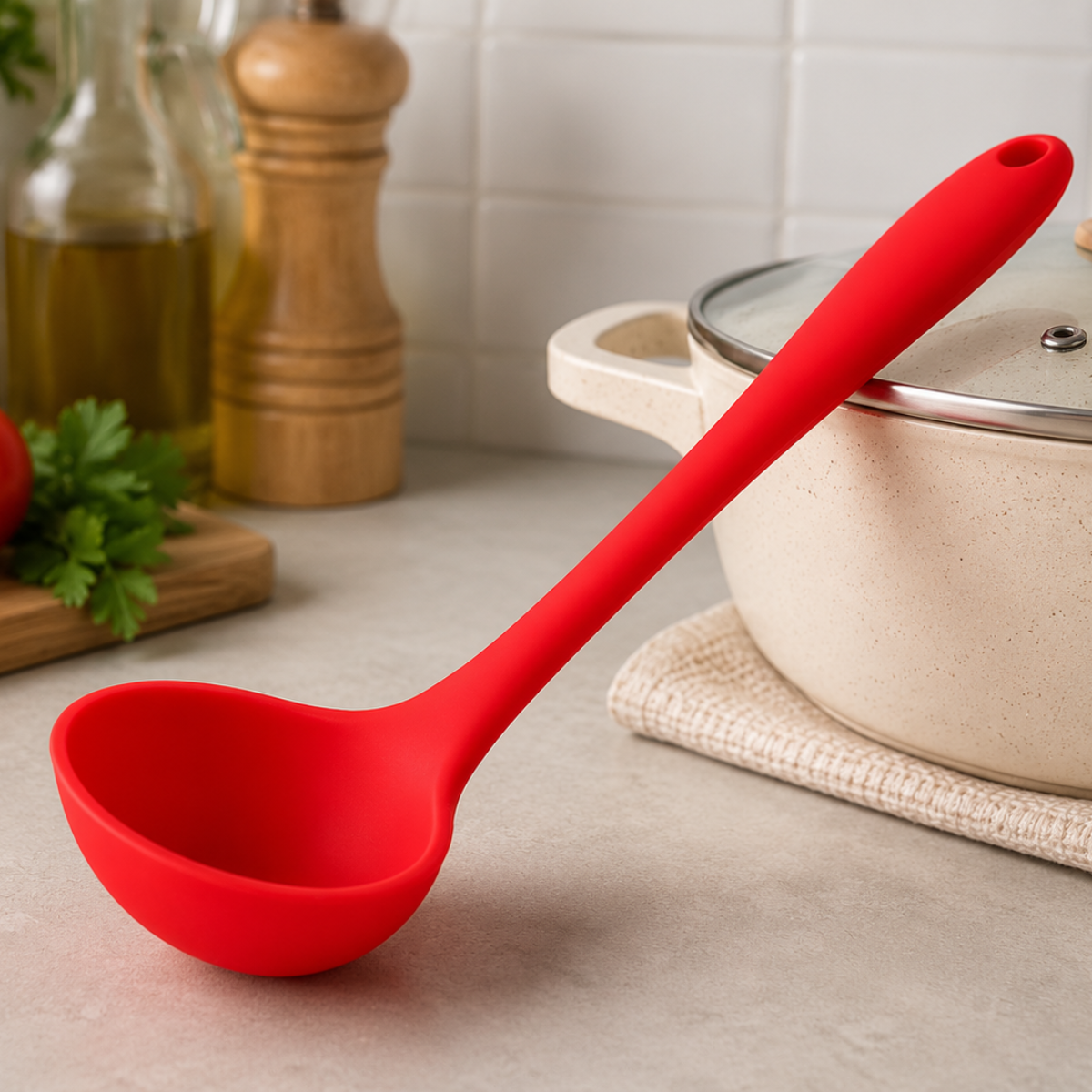 Concha Silicone 27cm Profissional Vermelha