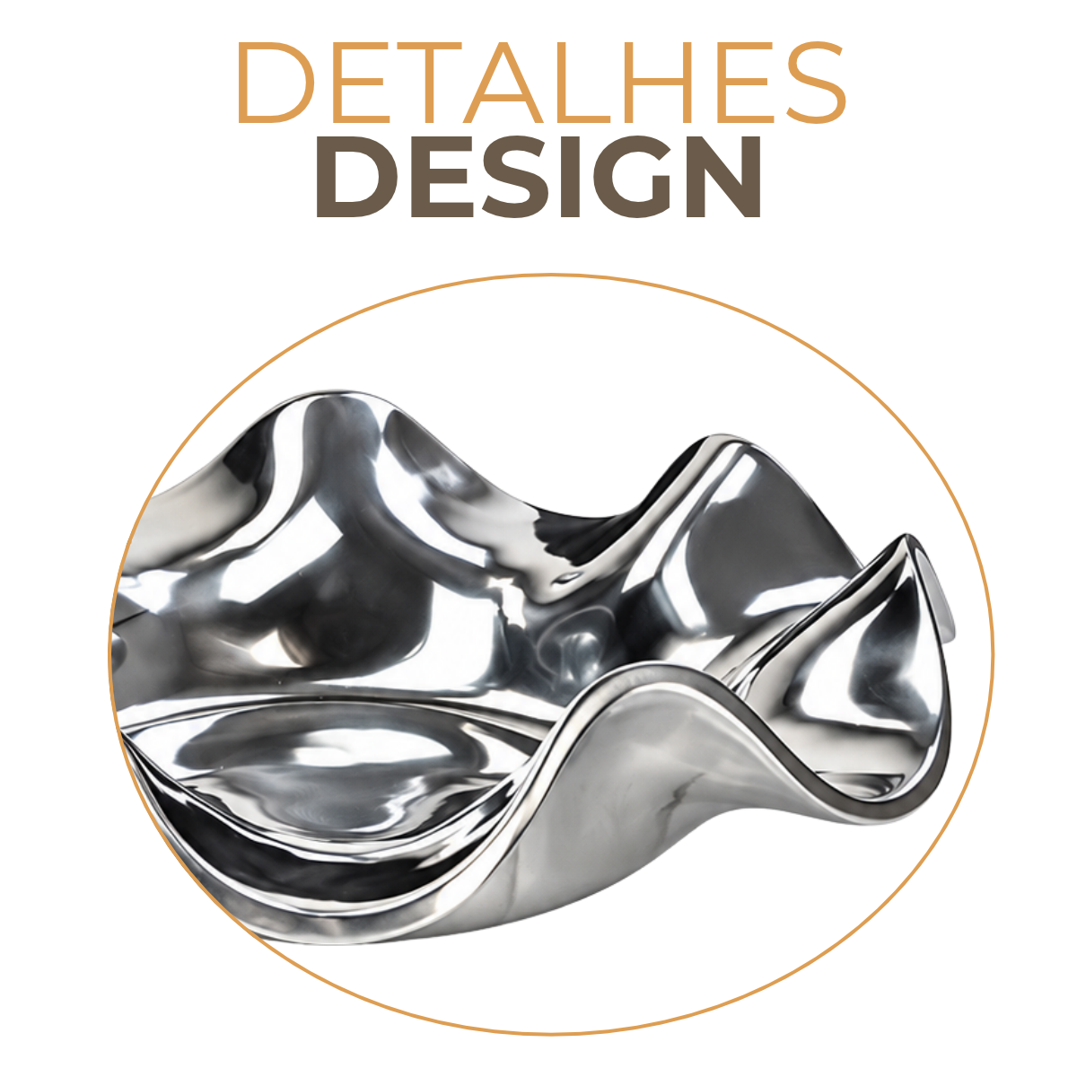 Centro de Mesa Fruteira Alumínio Polido 34cm Fregnani