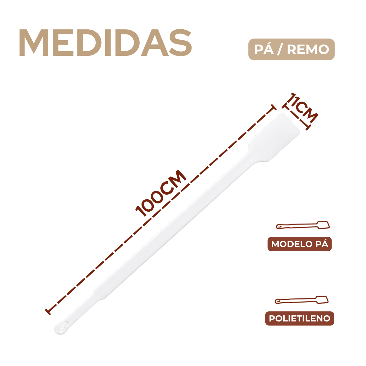 Pá Remo Polietileno 1 Metro