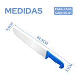 Faca Carne 12° Aço Inox Azul