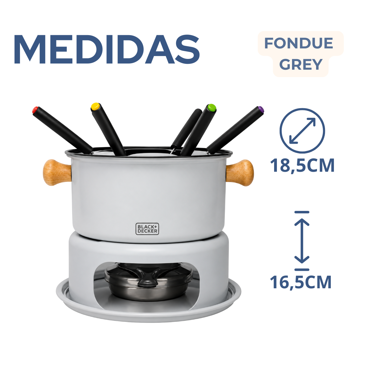 Conjunto Fondue 10 Peças Cinza