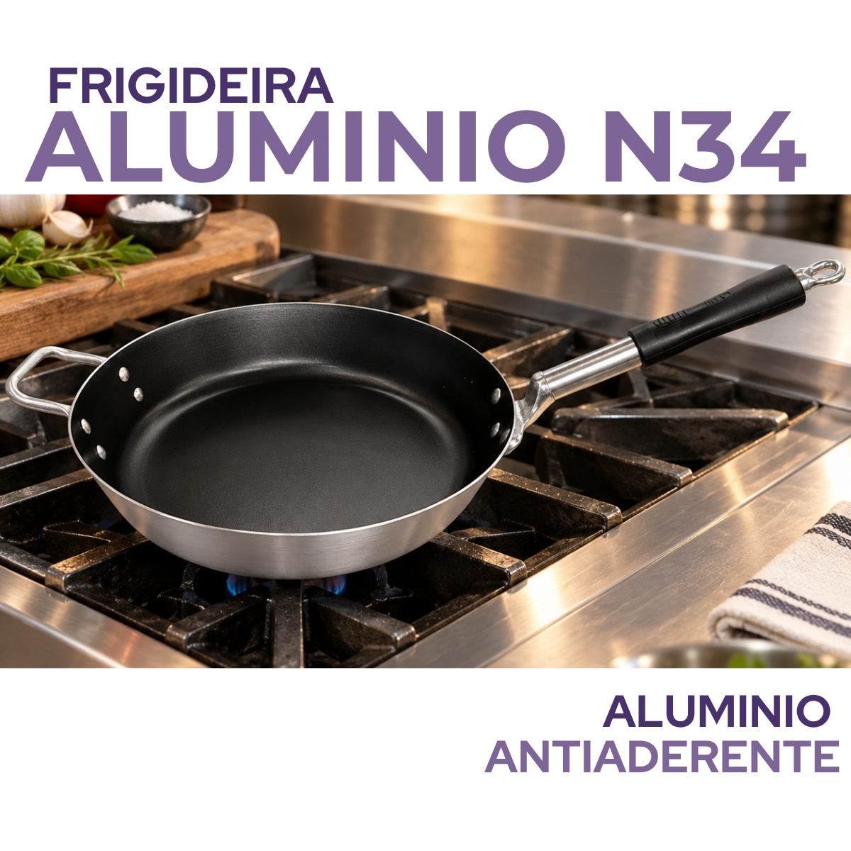 Frigideira Hotel Antiaderente Cabo Baquelite N34 34cm