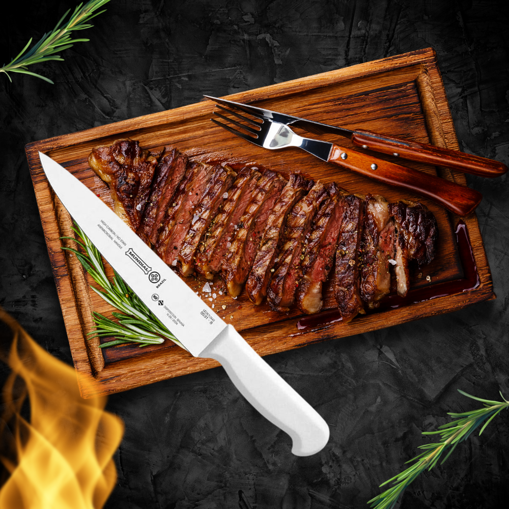 Faca Desossa Branca Mundial em Aço Inox Hercules