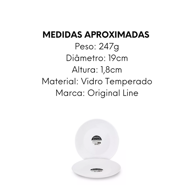 Prato Sobremesa Premium de Vidro Temperado Main Image