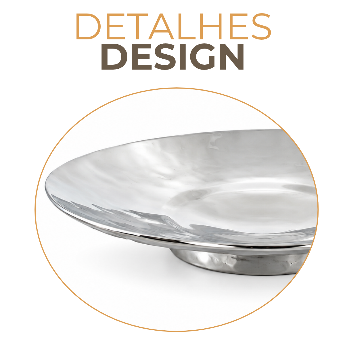 Centro de Mesa Decorativo Catânia 47cm em Alumínio Fundido Polido