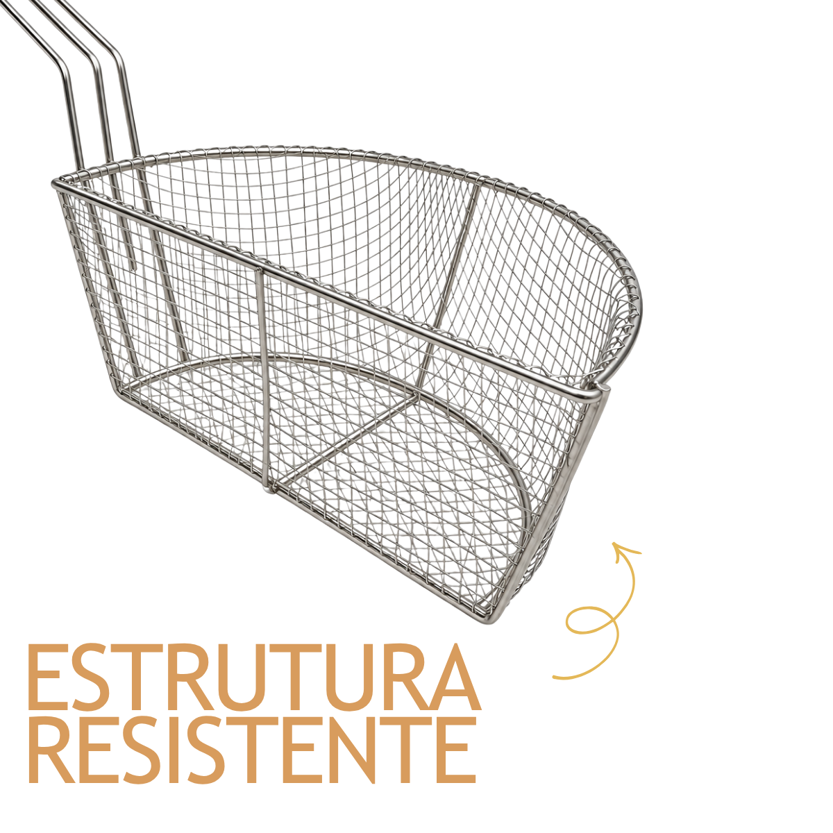 Cesto Meia Lua 35cm Profissional Arame