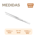 Pinça Culinária Reta 30cm Profissional