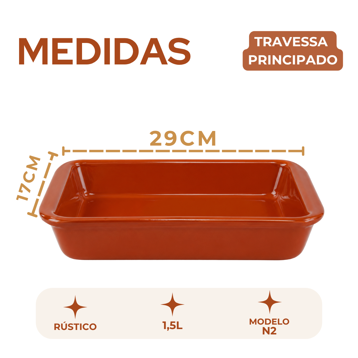Assadeira Principado Cerâmica 1,5L