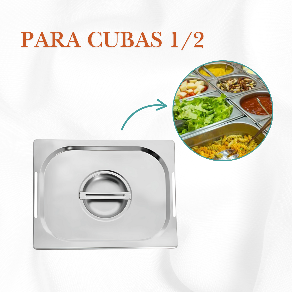 Tampa 1/2 Inox com Recorte para Cuba - A Gourmet