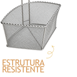 Cesto Bipartido 35cm Fritura Profissional em Arame