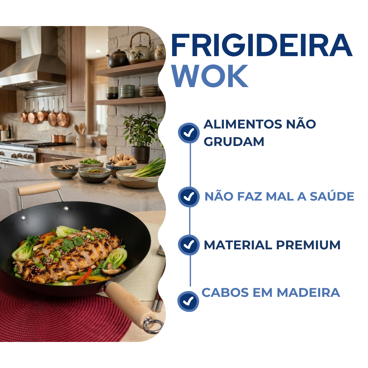 Frigideira Preta Wok 7 Litros
