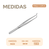 Pinça Culinária Ponta Curva 30cm