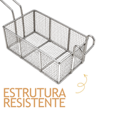 Cesto Fritura Retangular Profissional 24cm