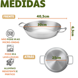 Frigideira Hotel com Asas 30cm 3,2L em Alumínio Profissional