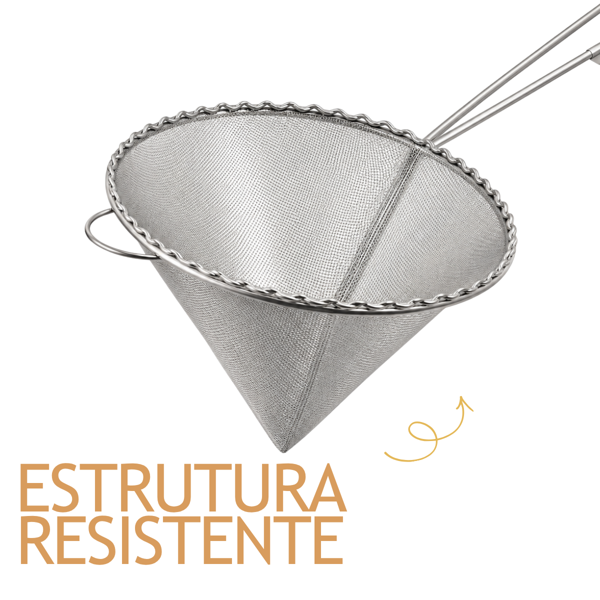 Coador Cone Peneira 16cm Inox