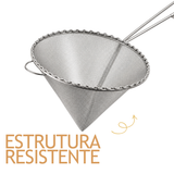 Coador Cone Peneira 16cm Inox
