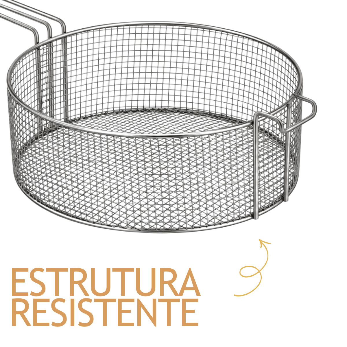Cesto Redondo Para Fritura 34cm Arame Profissional