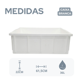 Caixa Organizadora Empilhavel S/Tampa 36 Litros Branca