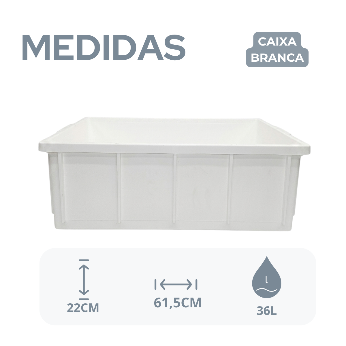 Caixa Organizadora Empilhavel S/Tampa 36 Litros Branca