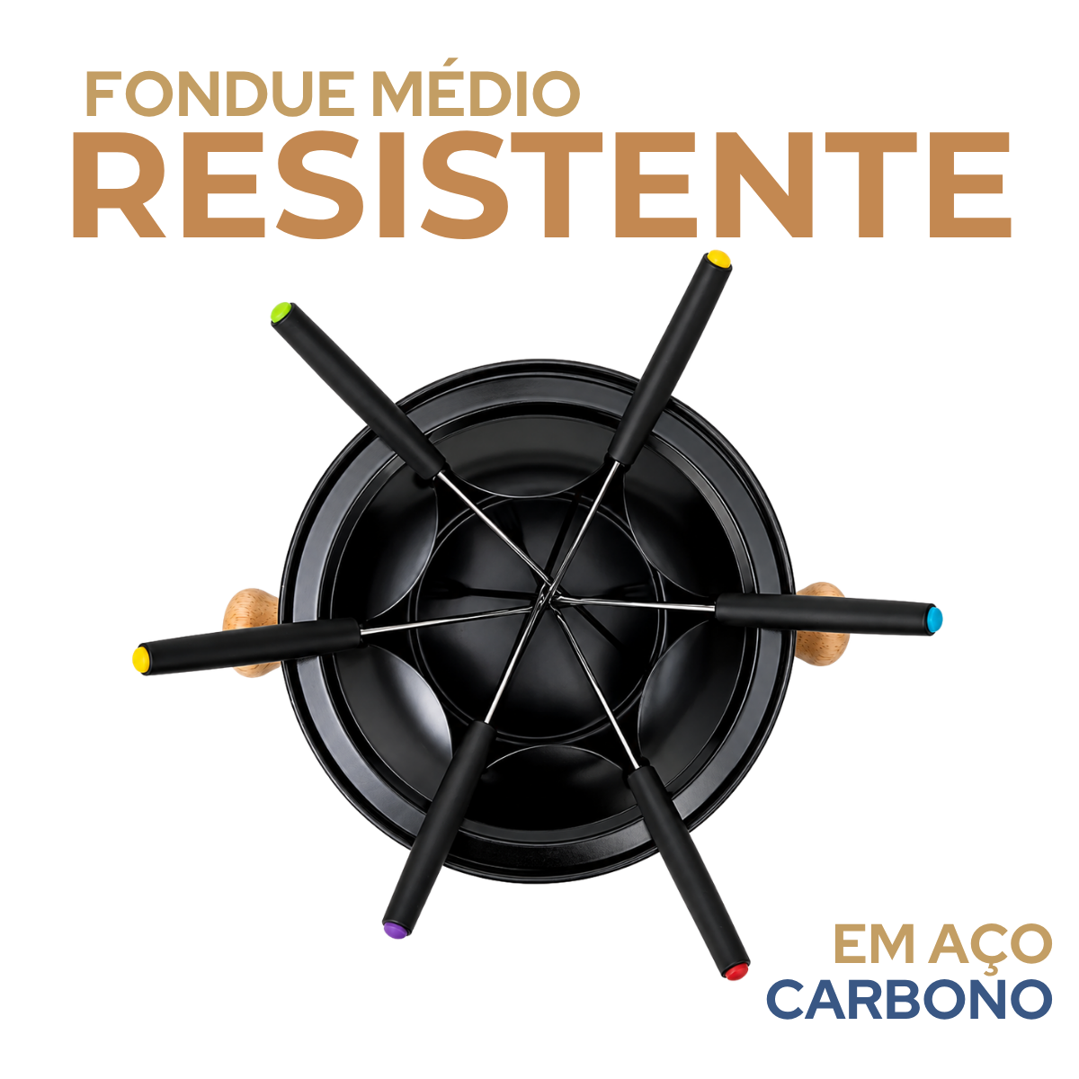 Conjunto Fondue Preto 10peças
