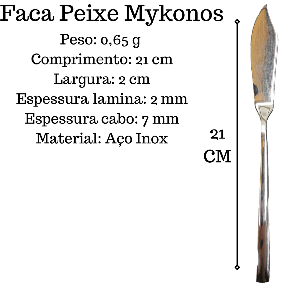 Faca Peixe Mykonos Aço Inox Hercules