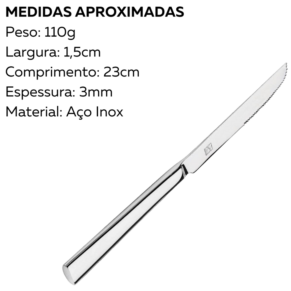 Faca de Churrasco Mykonos em Aço Inox Hercules
