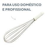 Batedor Fouet Aço Inox 40cm