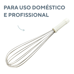 Batedor Fouet Aço Inox 40cm