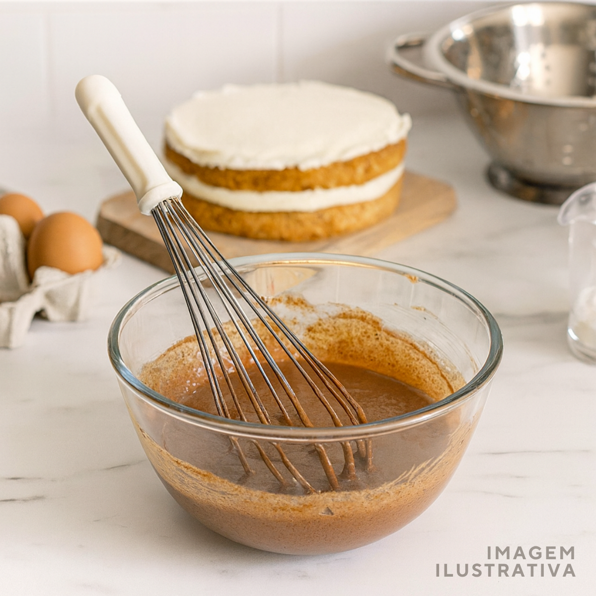 Batedor Fouet Aço Inox 40cm