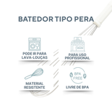 Batedor Fouet Aço Inox 40cm