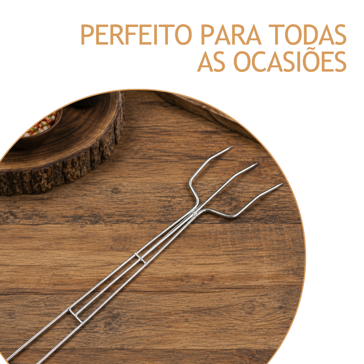Garfo C/ 3 Dentes 40cm
