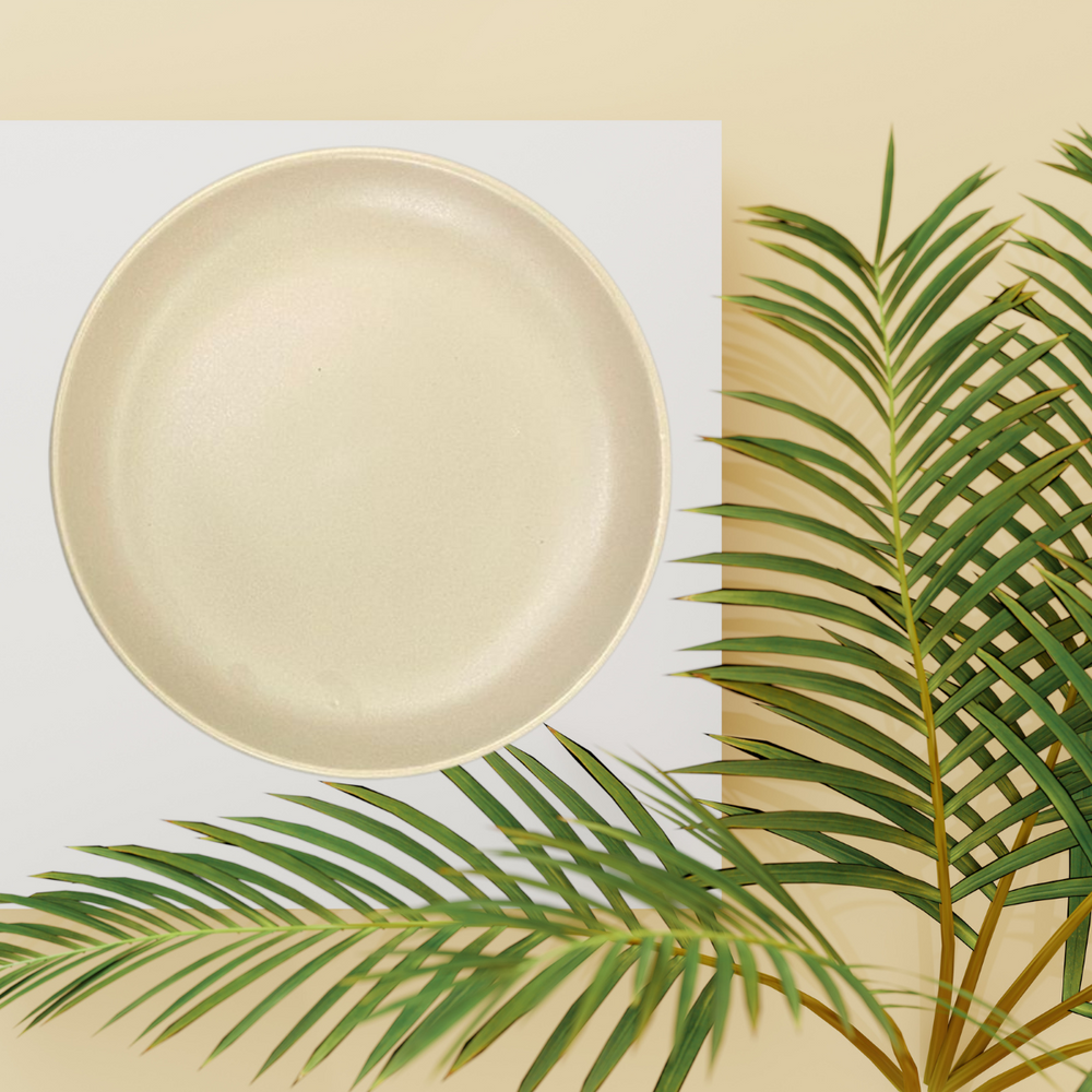 Prato Bono Bege Cerâmica Sobremesa 19cm Bono