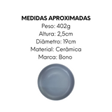 Prato Sobremesa Bono Cerâmica 19cm Cinza Bono