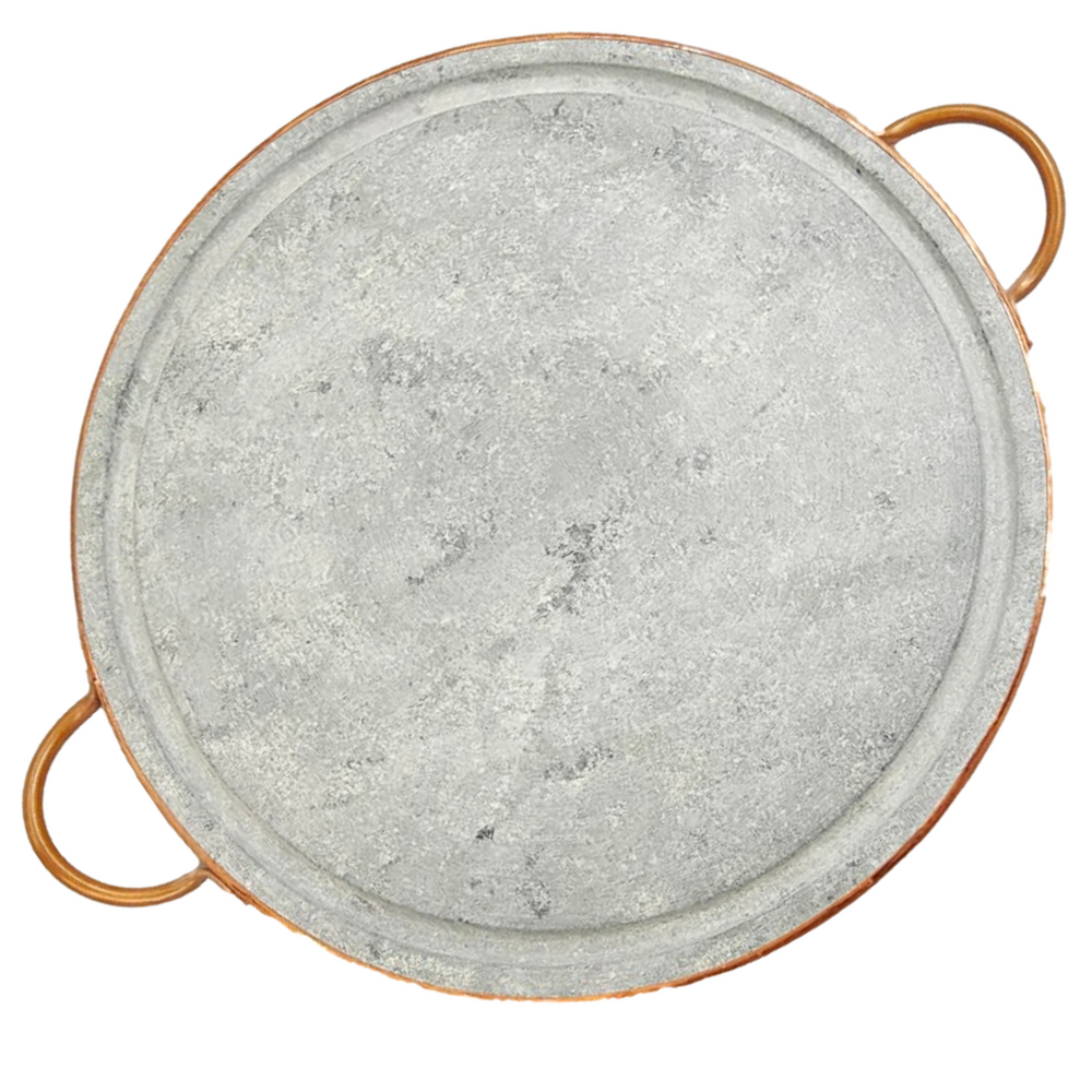 Grelha Pedra Sabão 33cm Com Alça Cobre Val Pedra Sabão