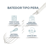 Batedor Fouet Aço Inox 45cm